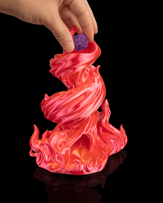 Flammen brennender Würfelturm - DnD Dice Tower Tabletop RPG P&P DSA Fantasy Geschenk