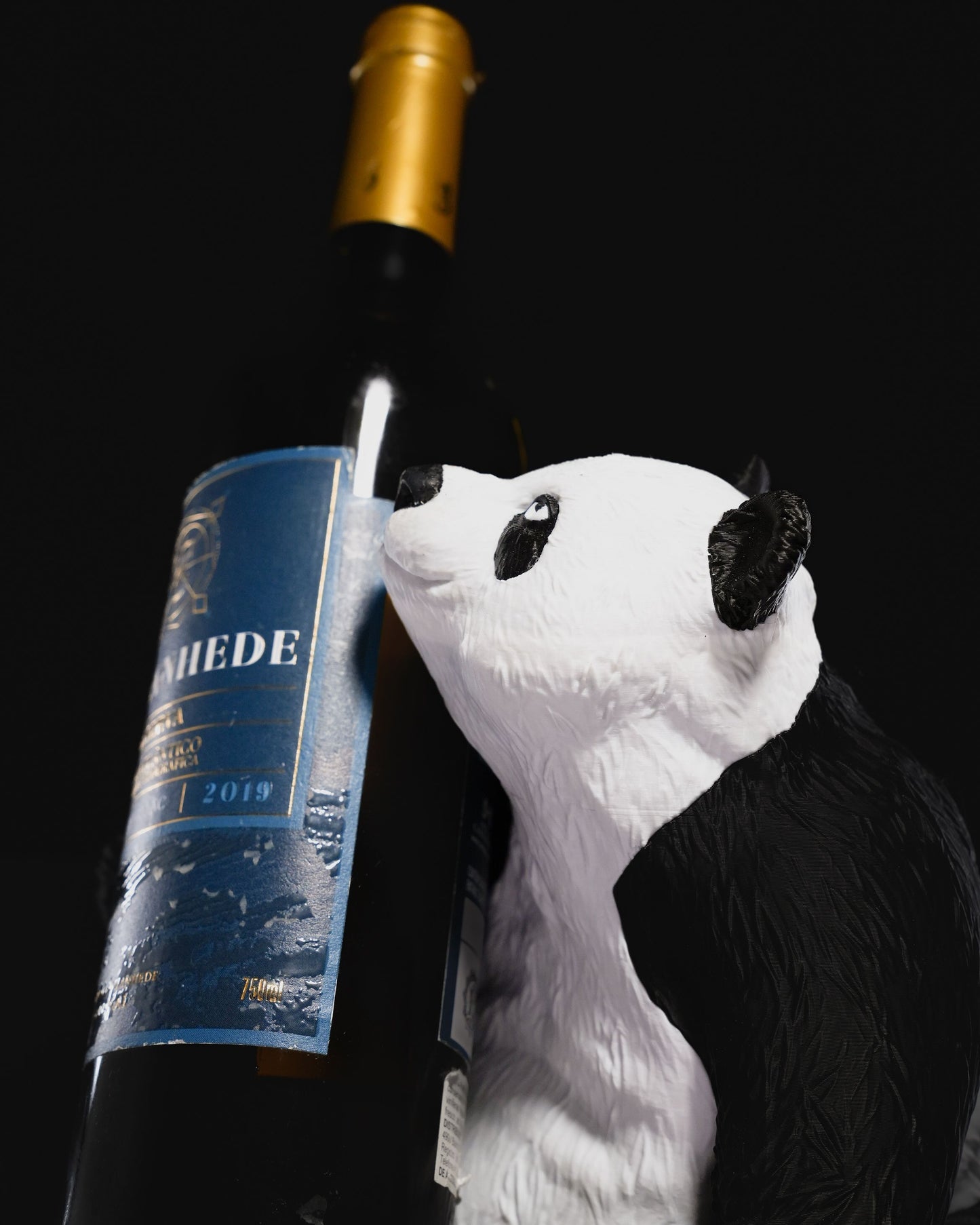 Panda Weinhalter 3D gedruckt - Niedlicher Flaschenhalter Geschenk - Zen Panda